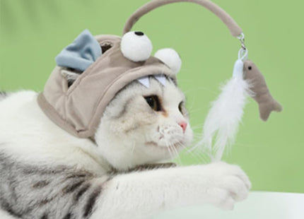 Juguete Para Gato Gorro Con Pescado Colgante