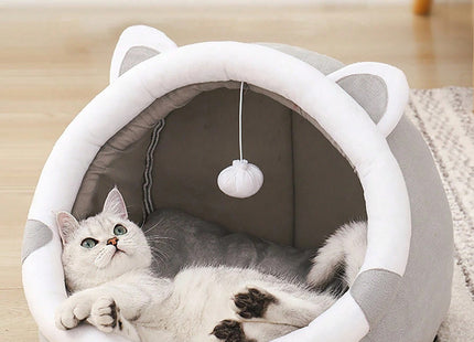 Cama Tipo Casa Semicerrada Para Gato