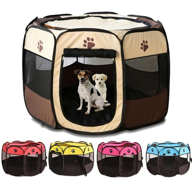Corral de tela plegable para mascotas