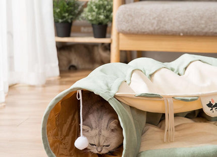 Juguete Túnel Y Casa Para Gato 2 en 1