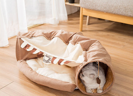 Juguete Túnel Y Casa Para Gato 2 en 1