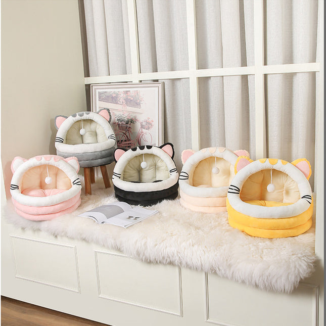 Cama Tipo Casa Semicerrada Para Gato