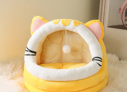 Cama Tipo Casa Semicerrada Para Gato