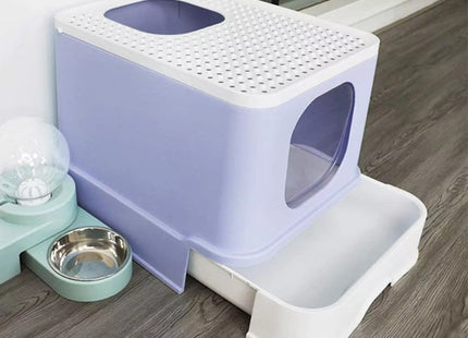Baño cerrado para gato con bandeja extraíble y pala